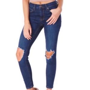 FREE PEOPLE Distressed Skinny Stretch Denim Jeans - Size 28